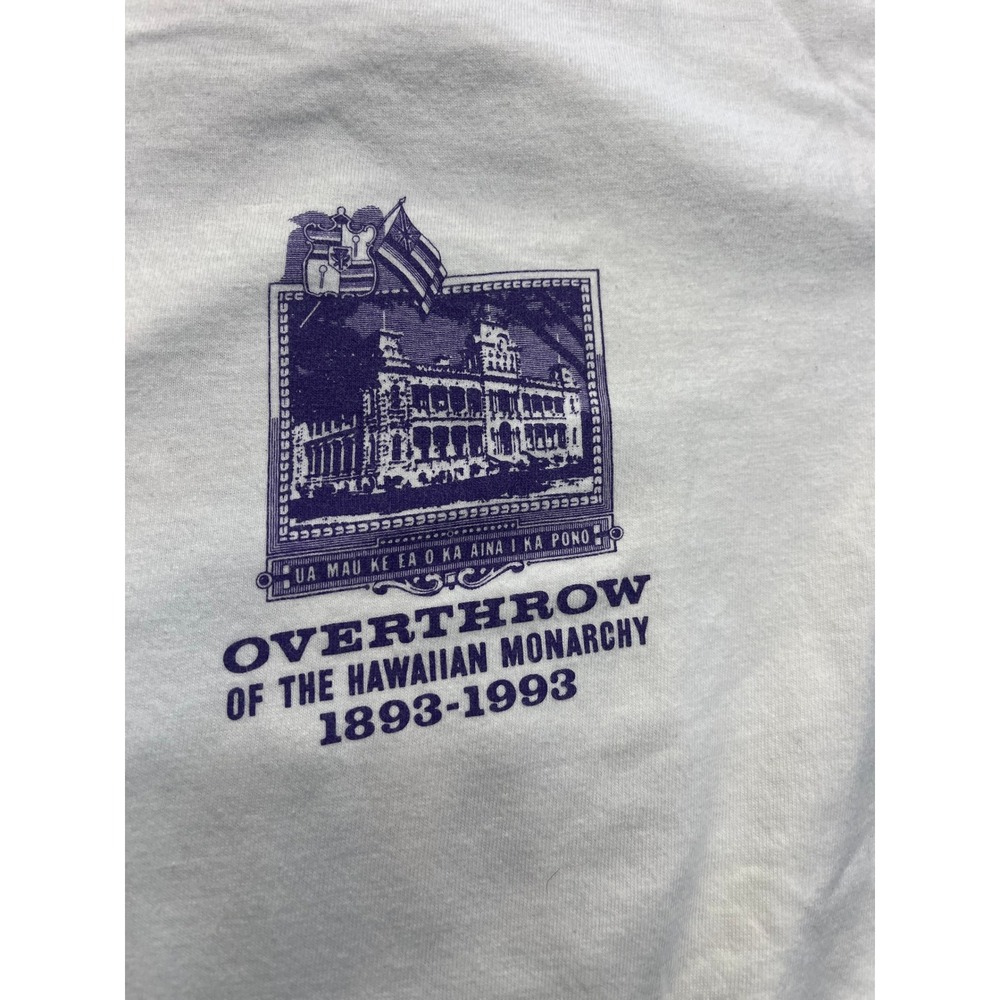 Vintage 1992‎ Queen Liliuokalani Hawaii Overthrow Hawaiian Monarchy Hanes  M - Picture 3 of 7